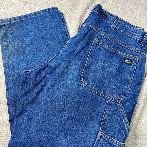 Men’s Vintage Double Knee key Jeans size 38x30 - Picture 2 of 10